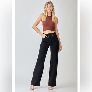 Risen Jeans Women’s High Rise Black Flare 28